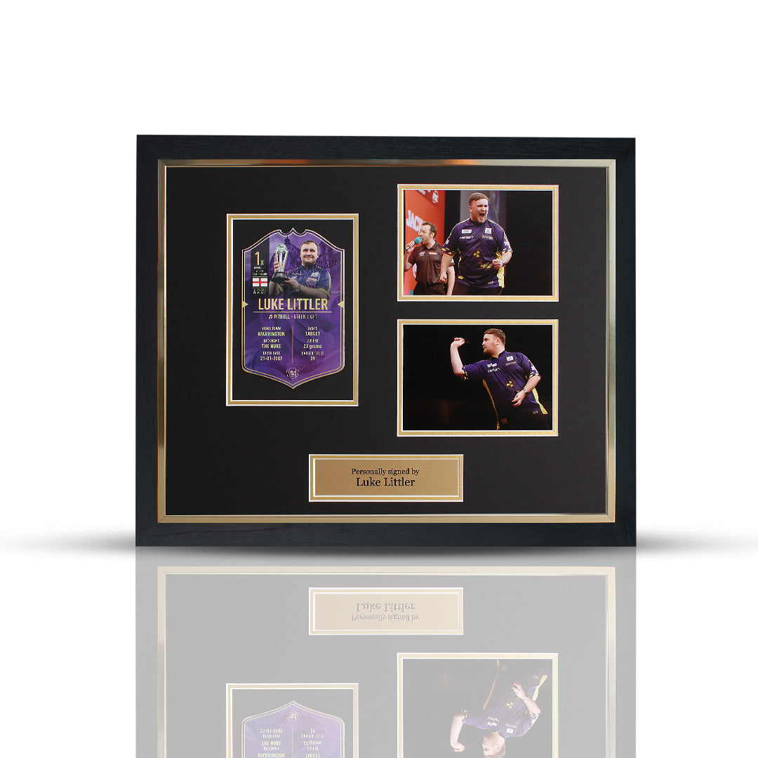 Luke Littler Framed Signed Darts Card - Exclusive Collectible