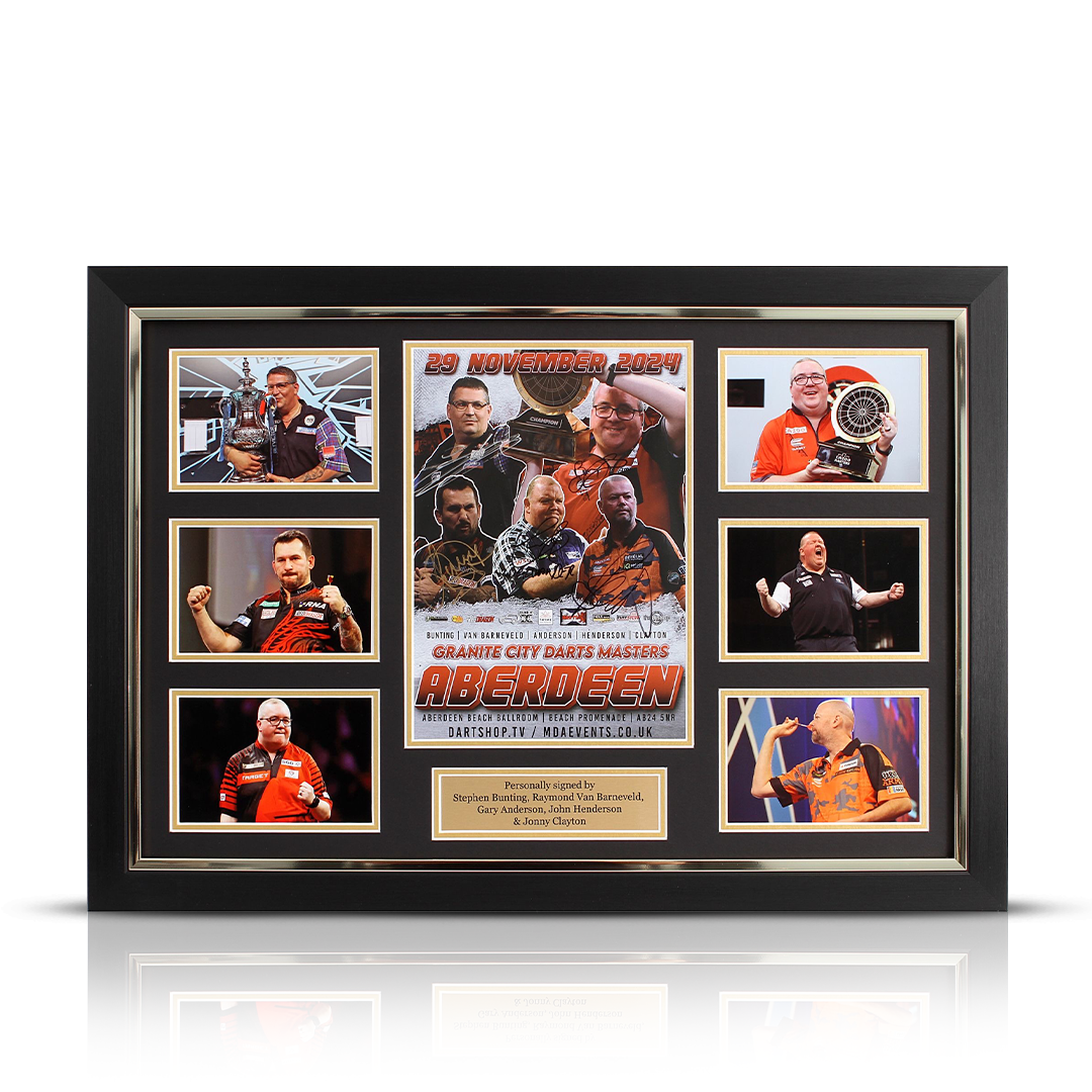 Granite City Darts Masters Signed Framed Montage