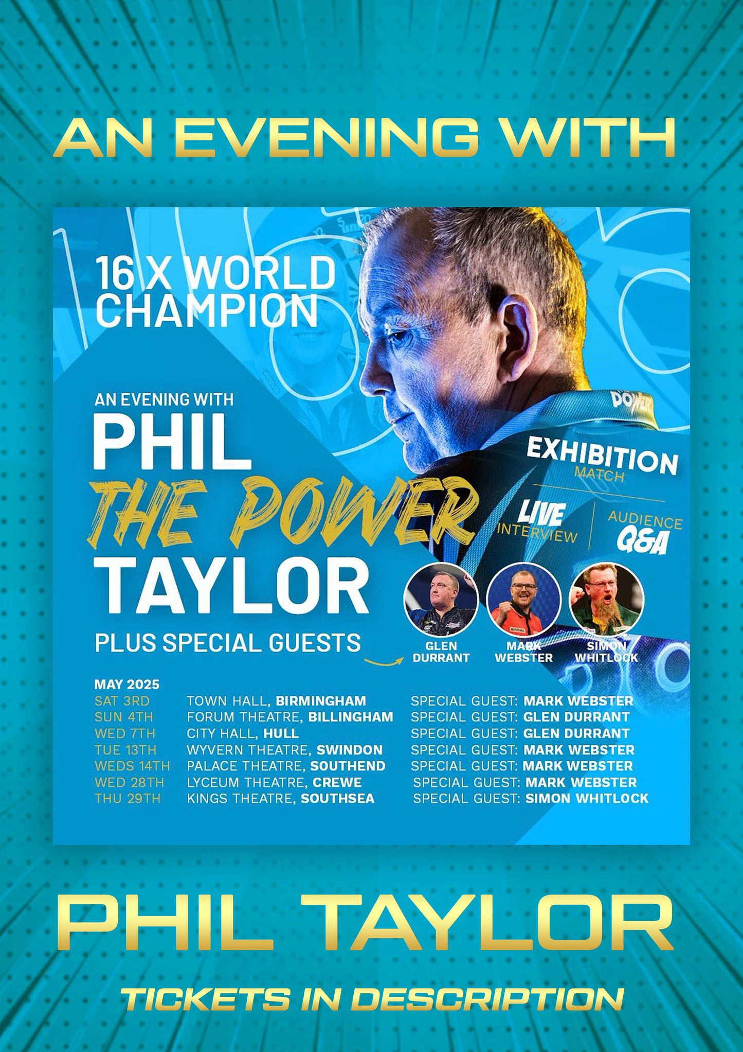 An Evening with Phil Taylor 2025 - 7 Dates