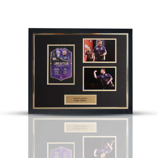 Luke Littler Framed Signed Darts Card - Exclusive Collectible