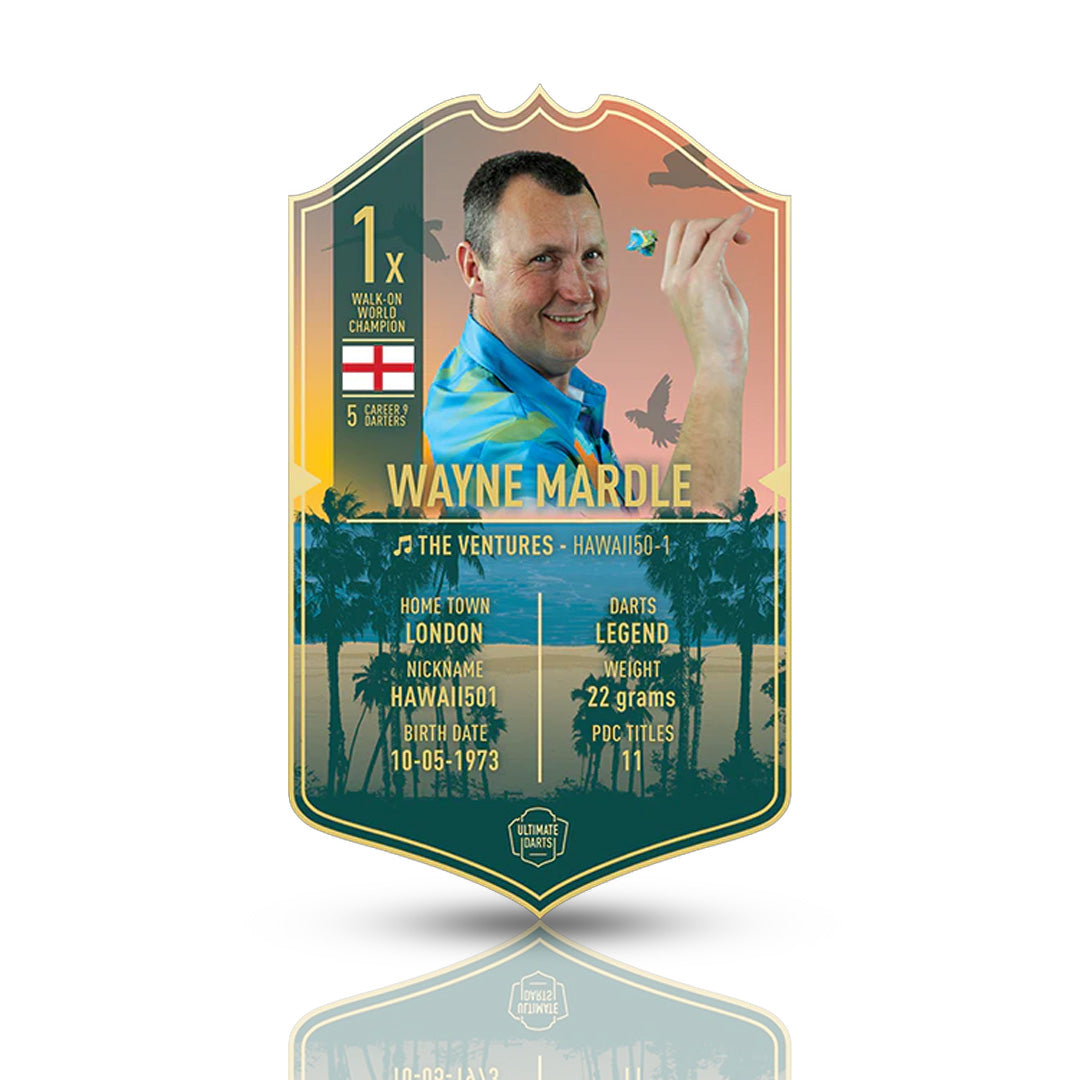 Wayne Mardle Signed Ultimate Card – Dynamic card featuring "Hawaii 501," personally signed and perfect for darts enthusiasts.