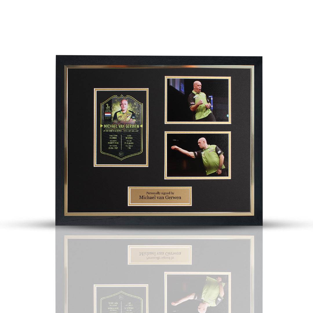 Michael van Gerwen Framed Signed Darts Card - Exclusive Collectible.