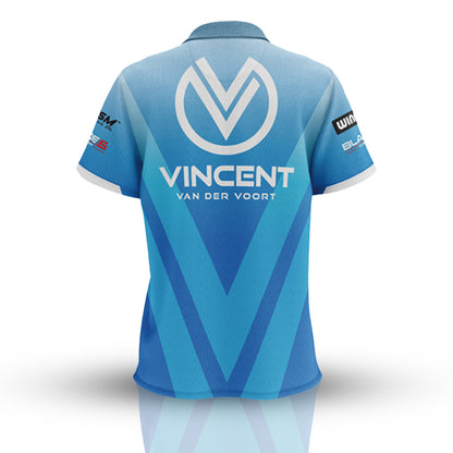 Vincent van der Voort Official Replica Shirt (Back) – Light blue design featuring "The Dutch Destroyer" branding. Officially licensed merchandise.