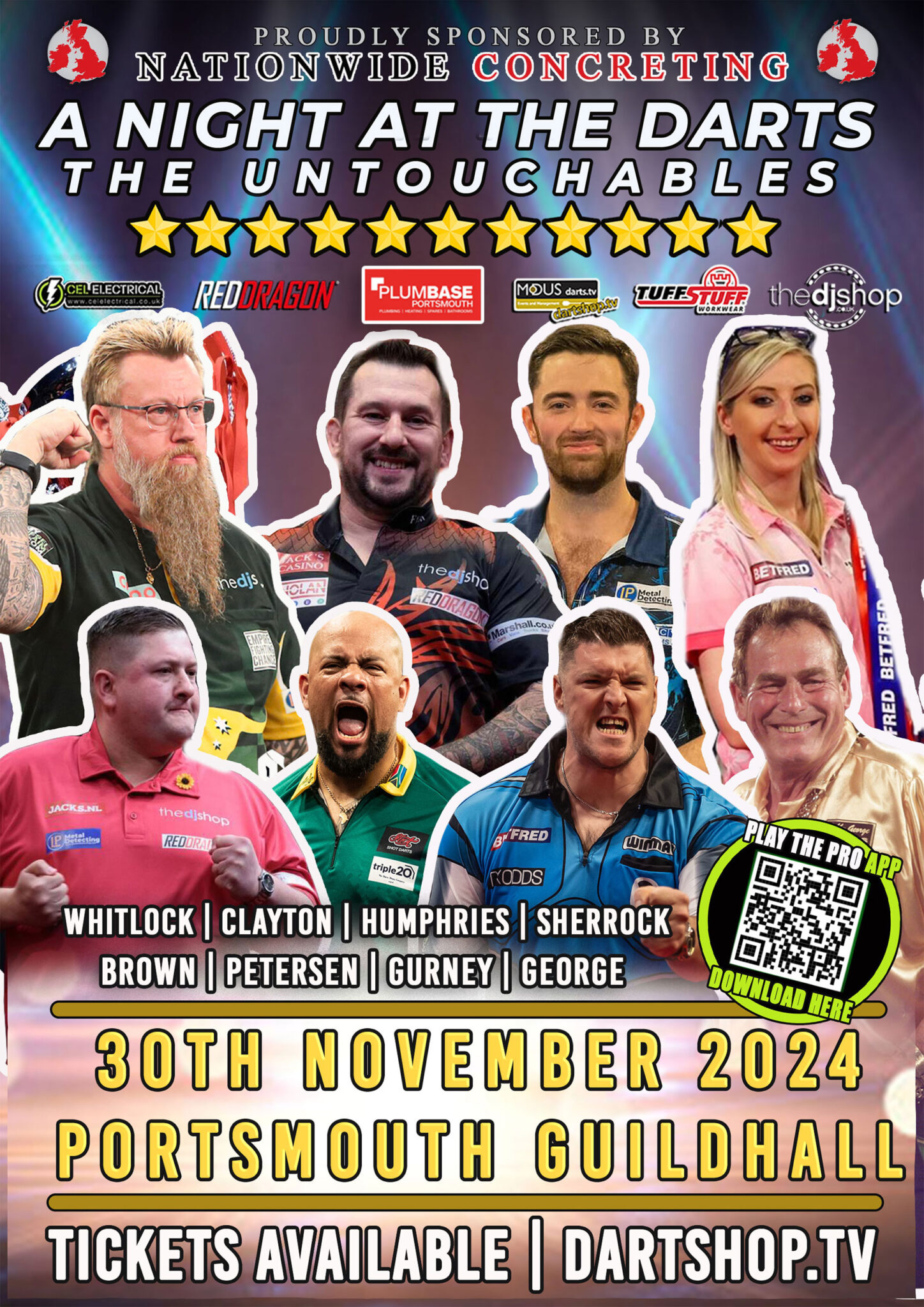 A Night At The Darts Portsmouth 30th November 2024 Dartshop Tv Darts Tickets Darts Clothing